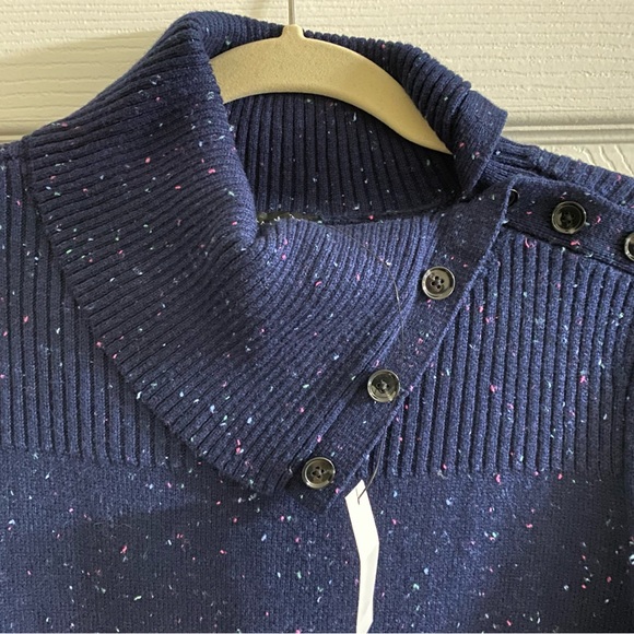 NEW Talbots Navy Tweed Sweater Dress size Medium. Great for work / Casual dinner - Picture 2 of 4